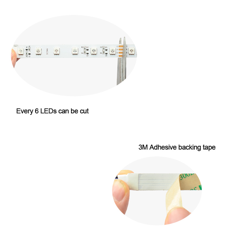 DC24V 5050SMD RGB LED Light Strips - Color Changing Flexible LED Tape Lights - 32.8 to 65.6Ft Optional